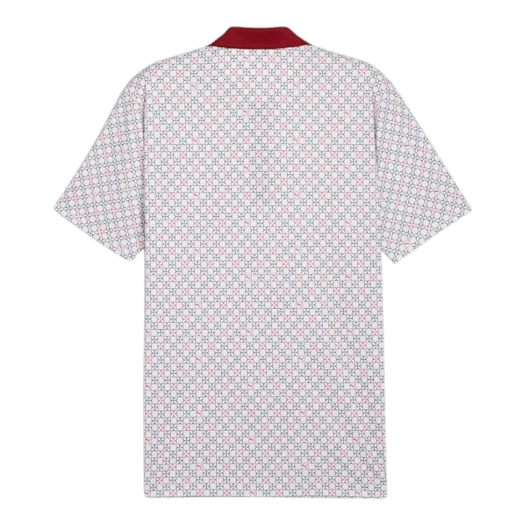 Puma Pure Monogram Polo Shirt (White Glow & Intense Red)