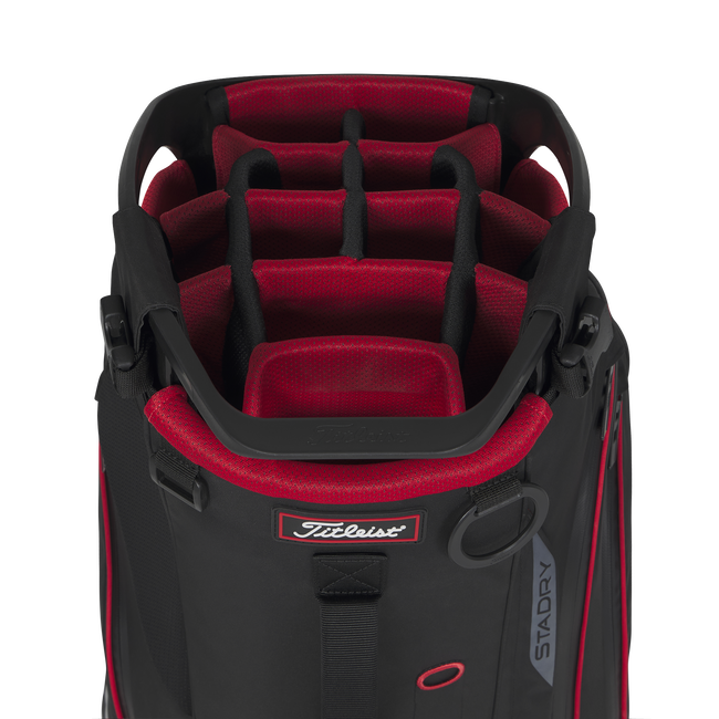 Titleist Hybrid 14 StaDry Stand Bag - Black & Red