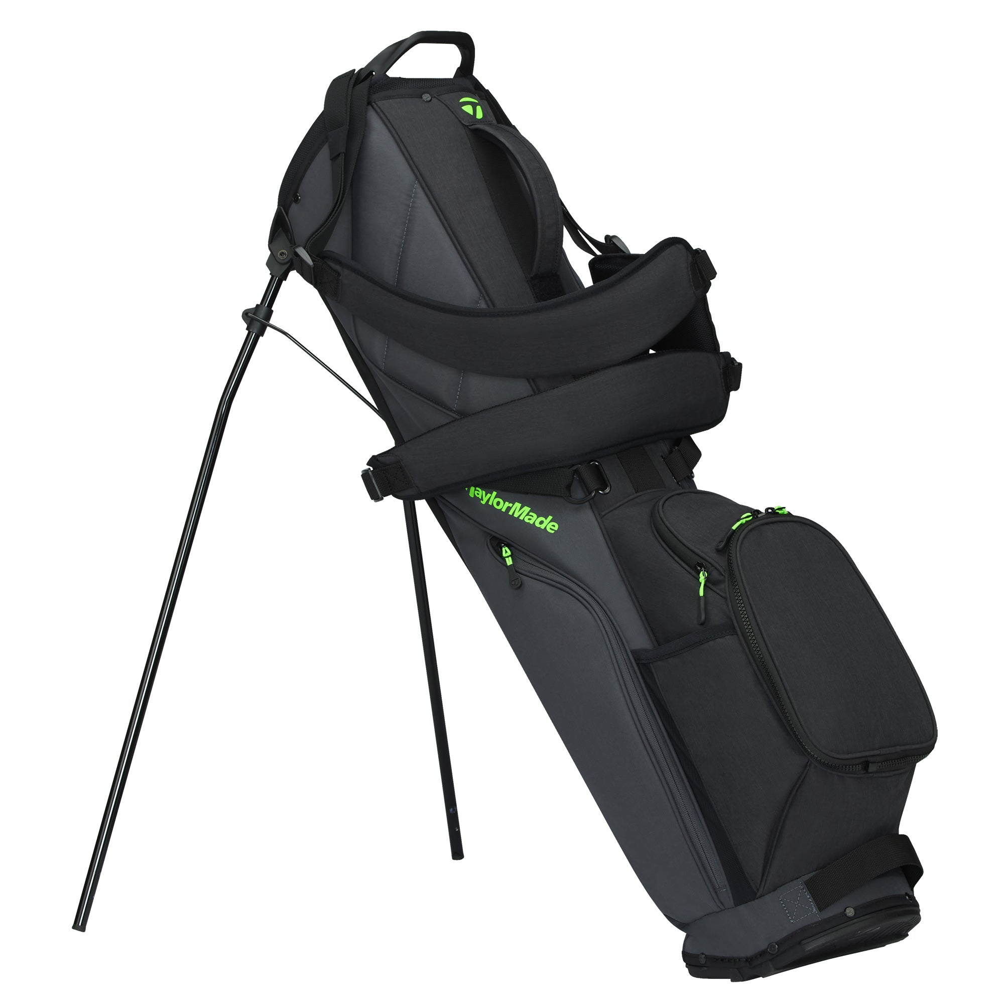 TaylorMade Flextech Carry Golf Stand Bag - Grey, Black & Neon Green