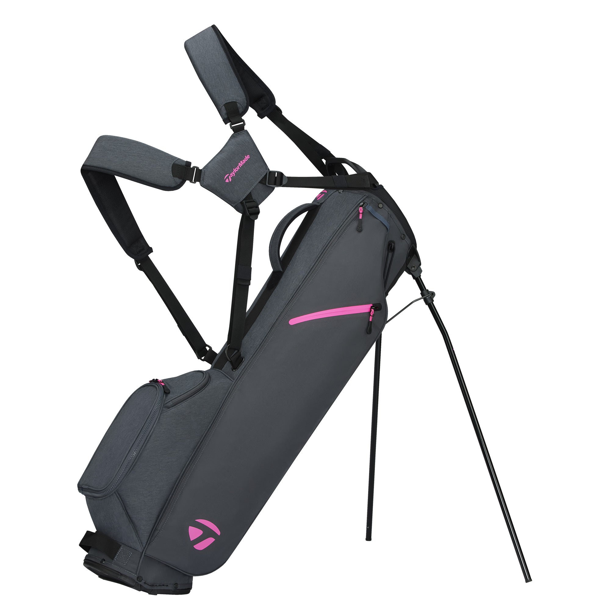 Taylormade Flextech Carry Golf Stand Bag - Grey & Neon Pink