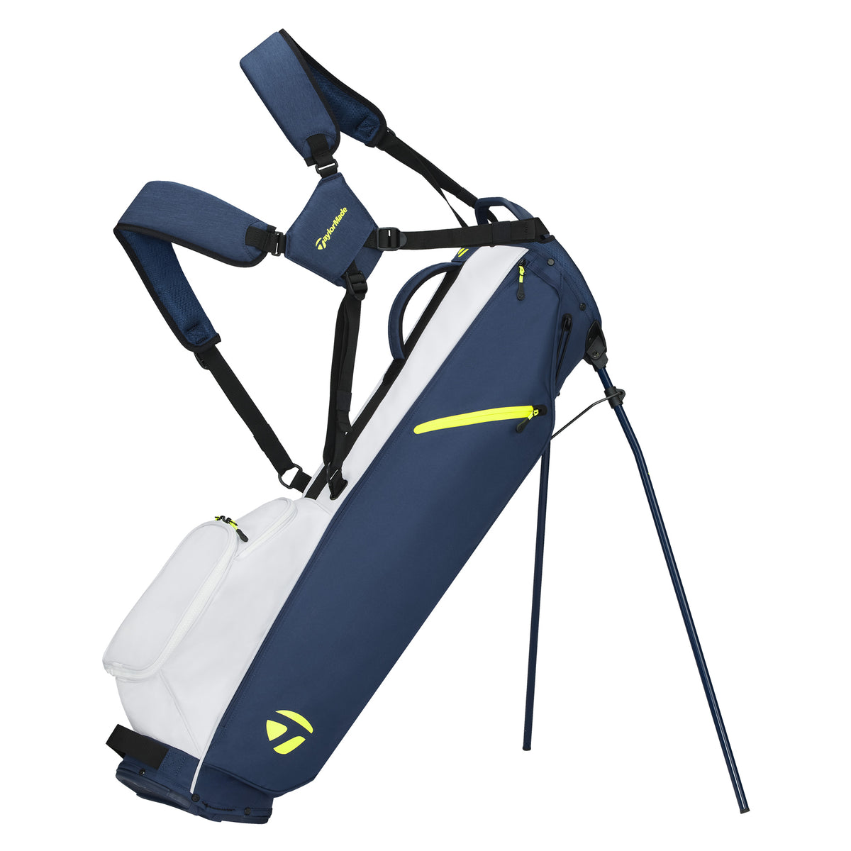 TaylorMade Flextech Carry Golf Stand Bag - Navy, White & Lime