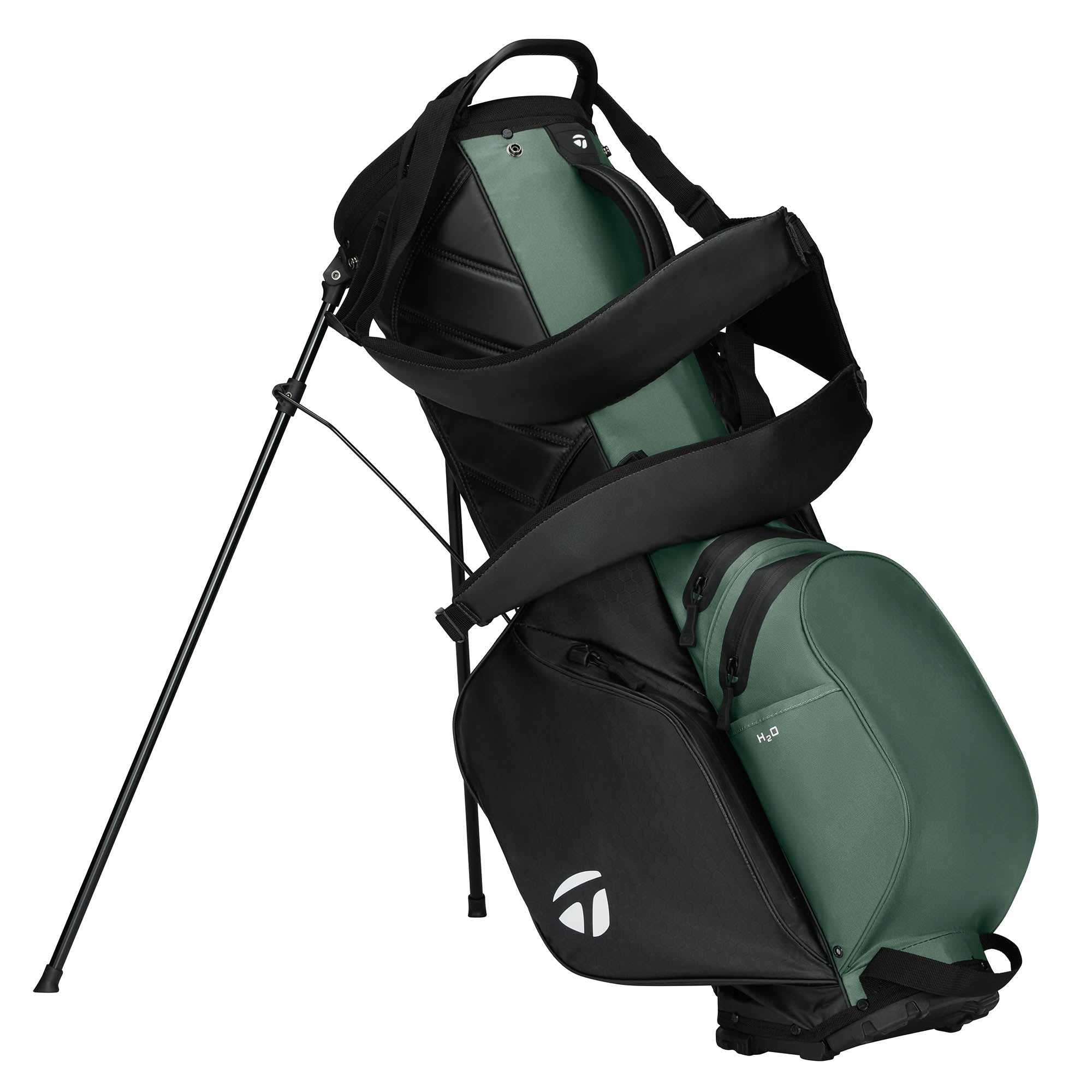 TaylorMade StormDry Waterproof Golf Stand Bag - Black & Dark Sage