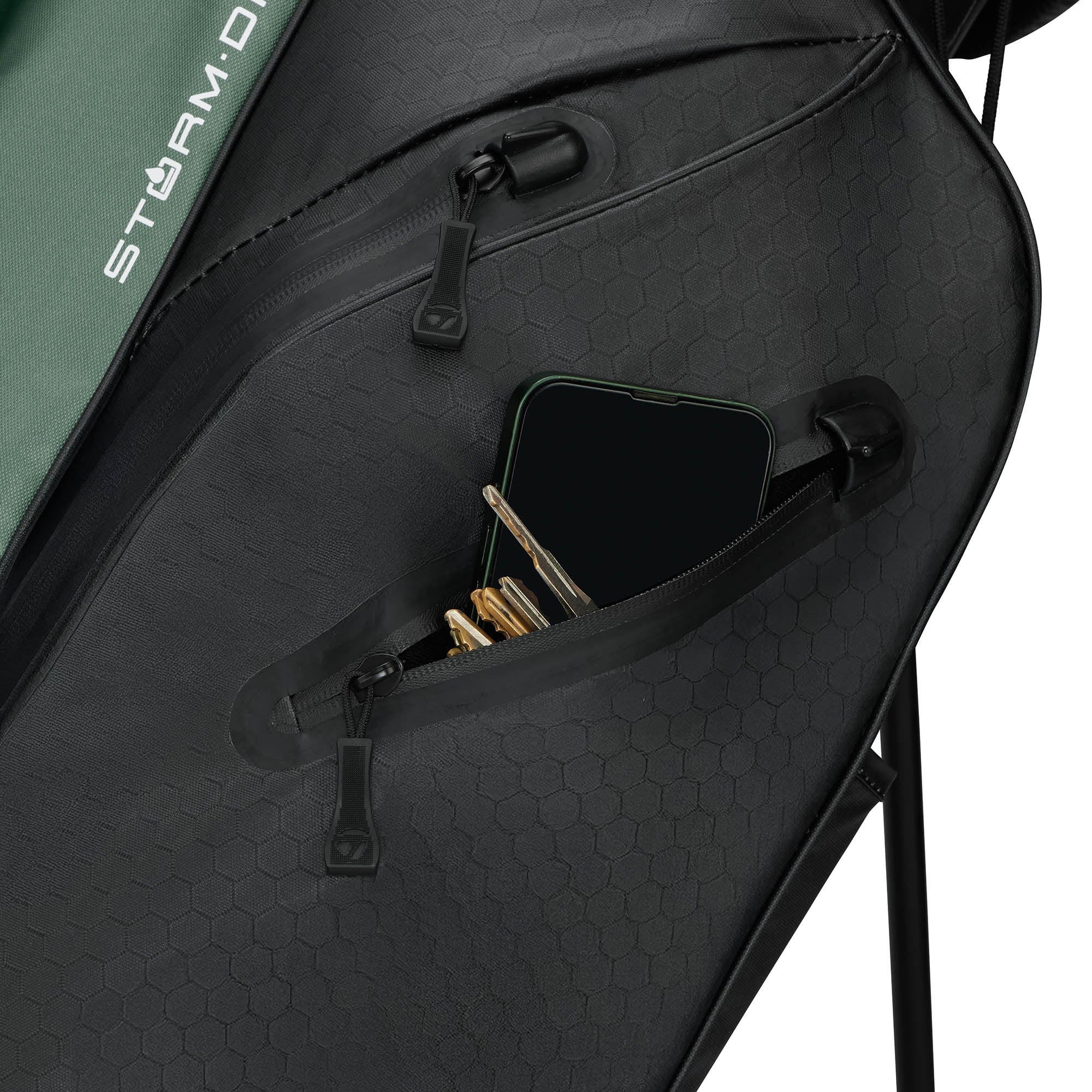 TaylorMade StormDry Waterproof Golf Stand Bag - Black & Dark Sage