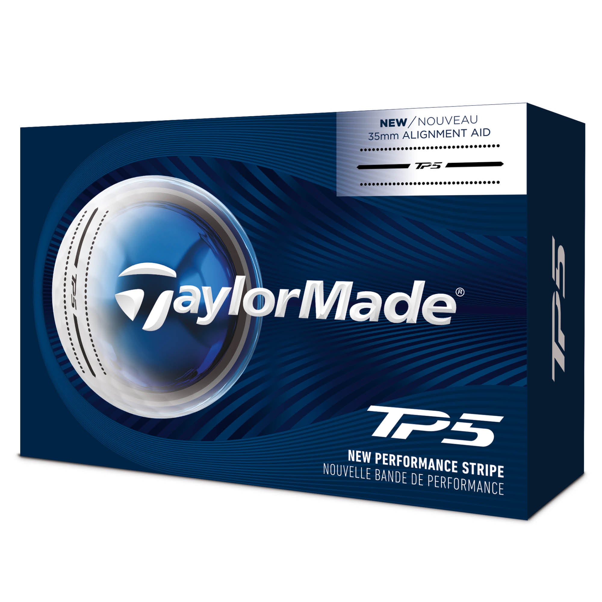 TaylorMade TP5 Performance Stripe Golf Balls - 6 Ball Pack - White