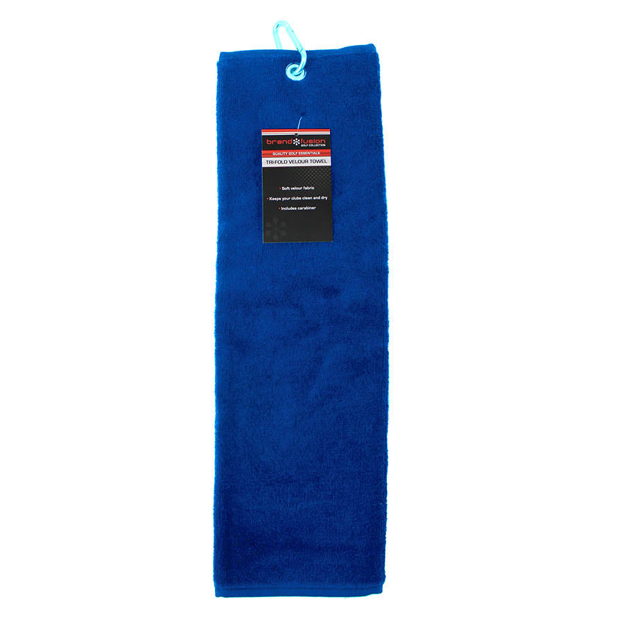 Brand Fusion Tri-Fold Velour Golf Towel - Royal Blue