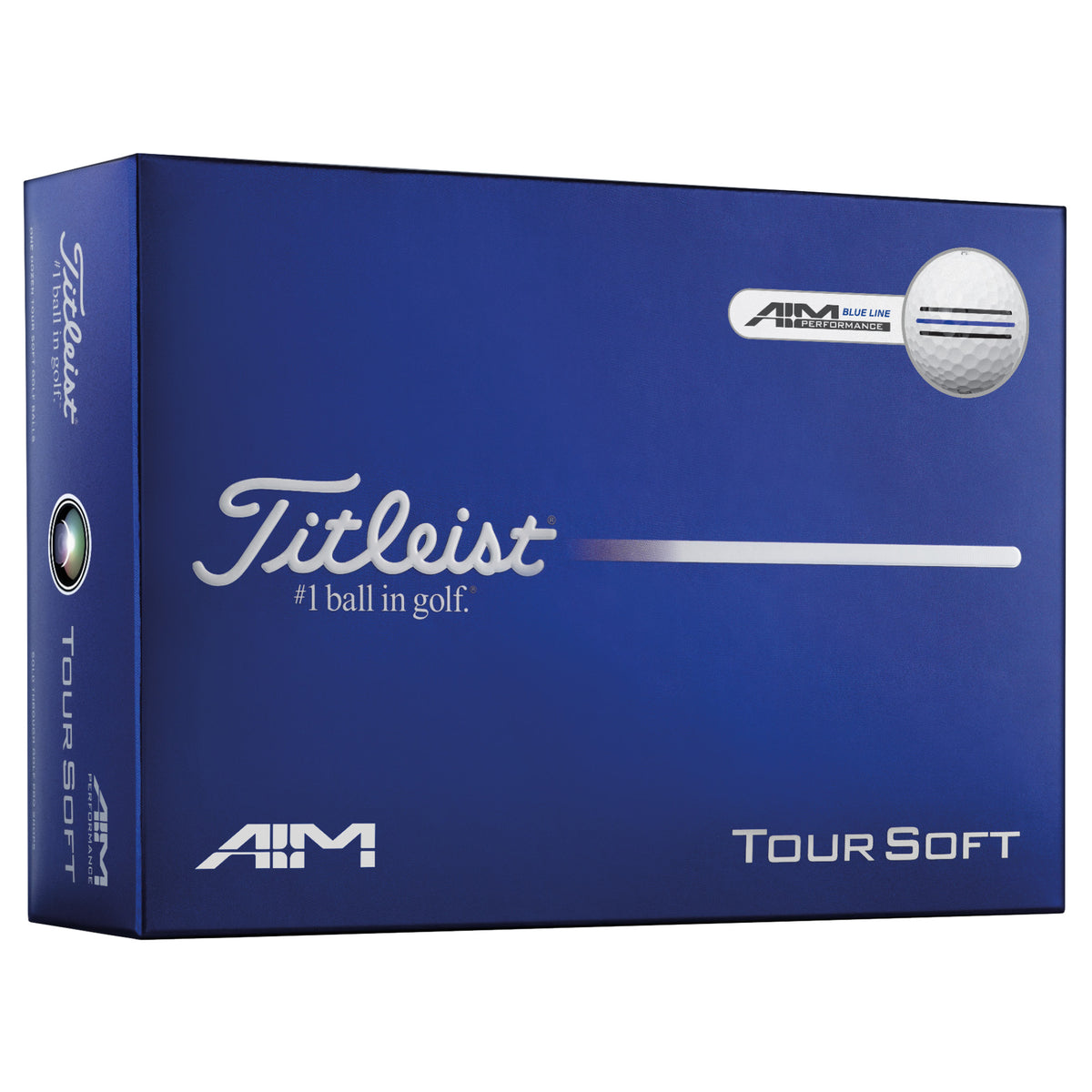 Titleist Tour Soft AIM Golf Balls 2026 - White with Blue Line - 12 Pack