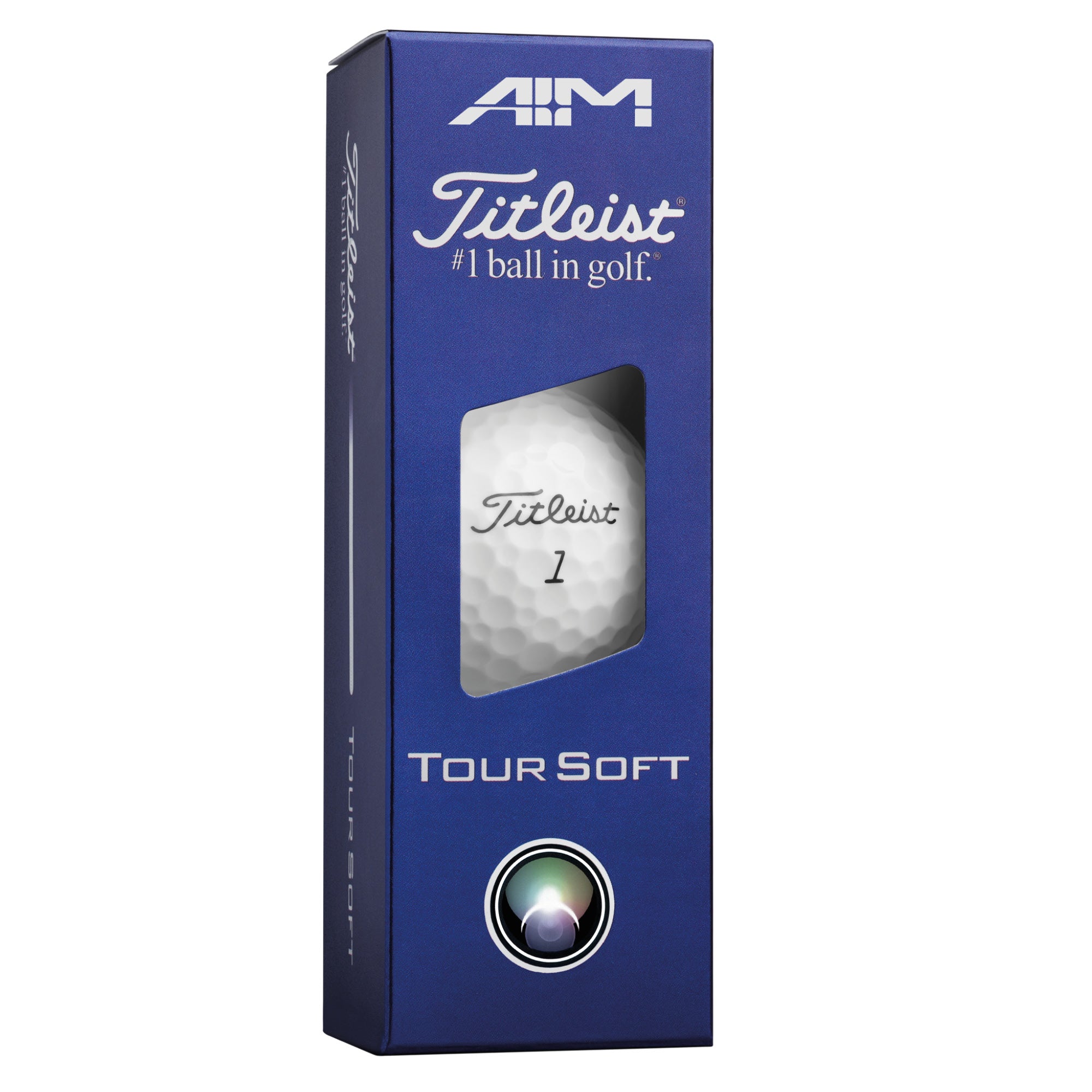 Titleist Tour Soft AIM Golf Balls 2026 - White with Blue Line