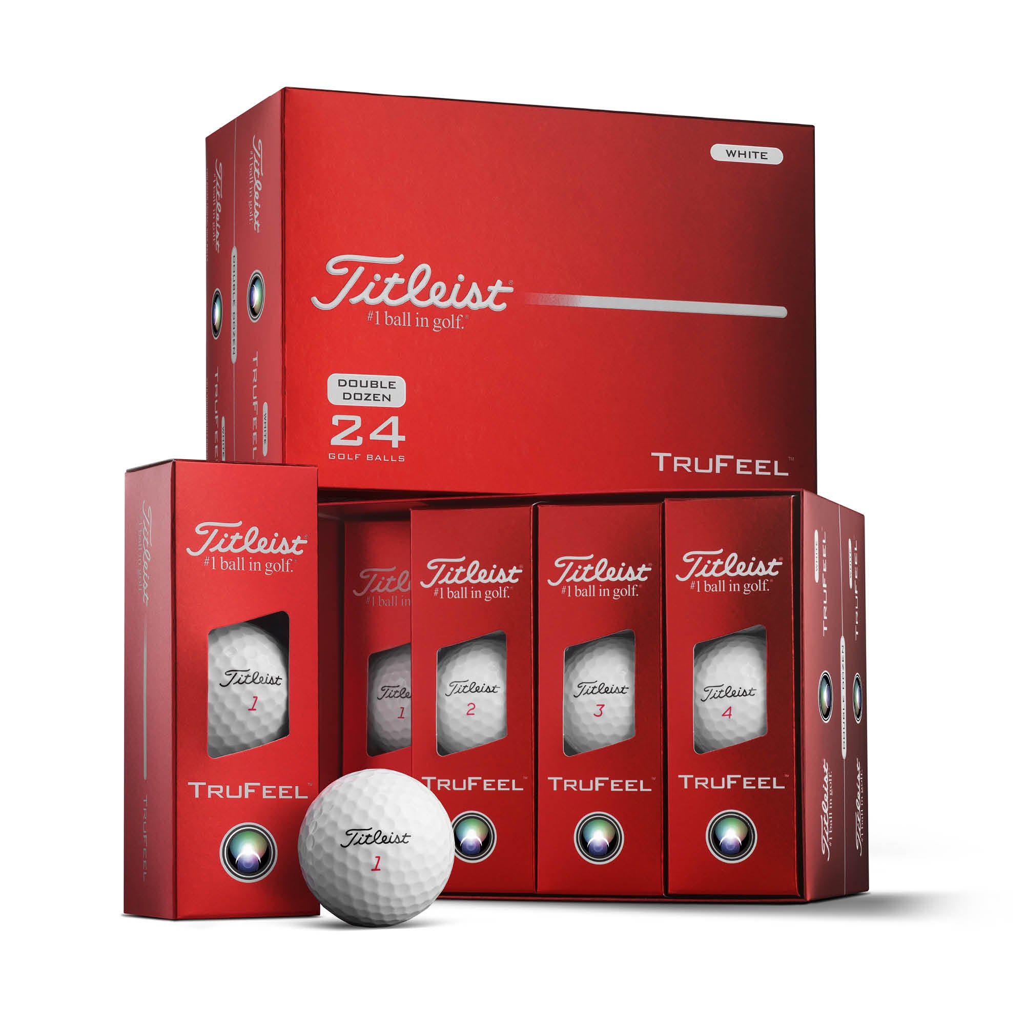 Titleist TruFeel Golf Balls - White - Double Dozen