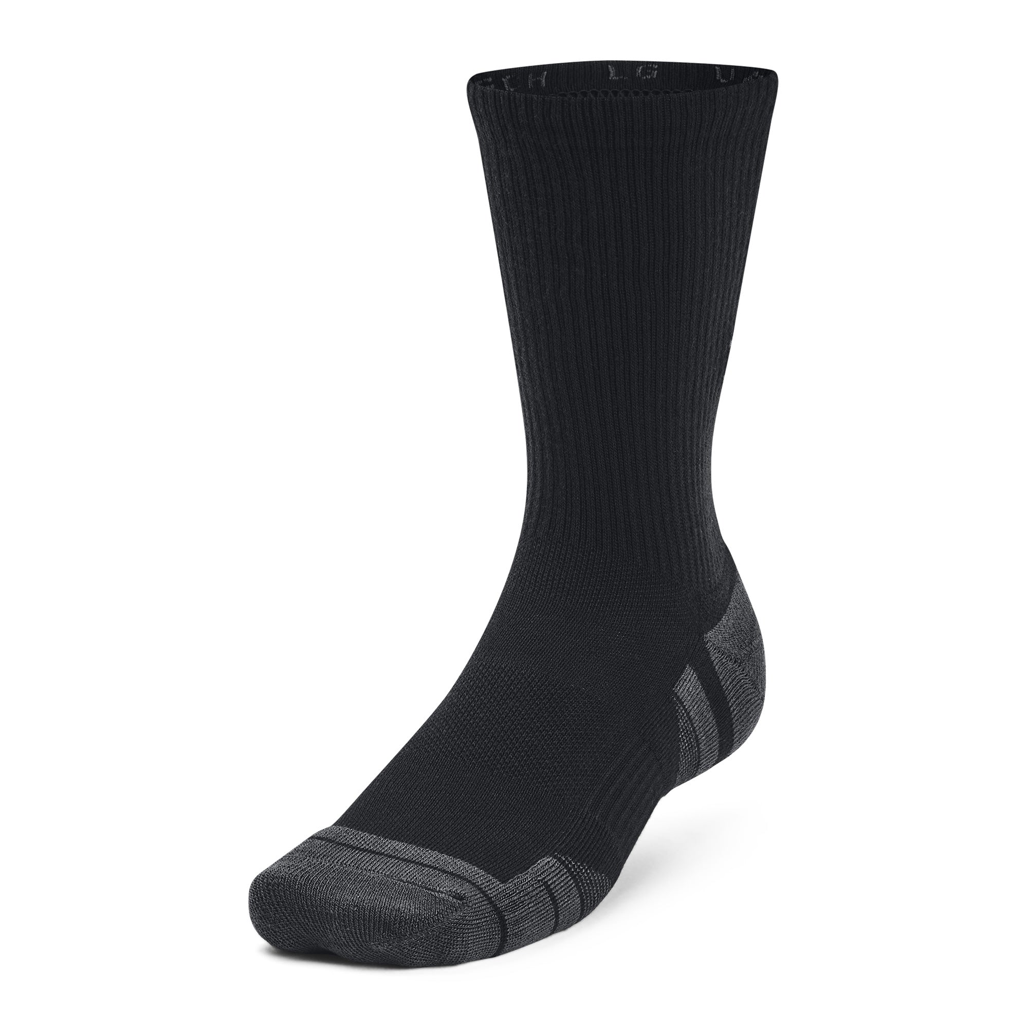 Under Armour Performance Tech Crew Socks 3-Pack - Black - Size 7.5-12