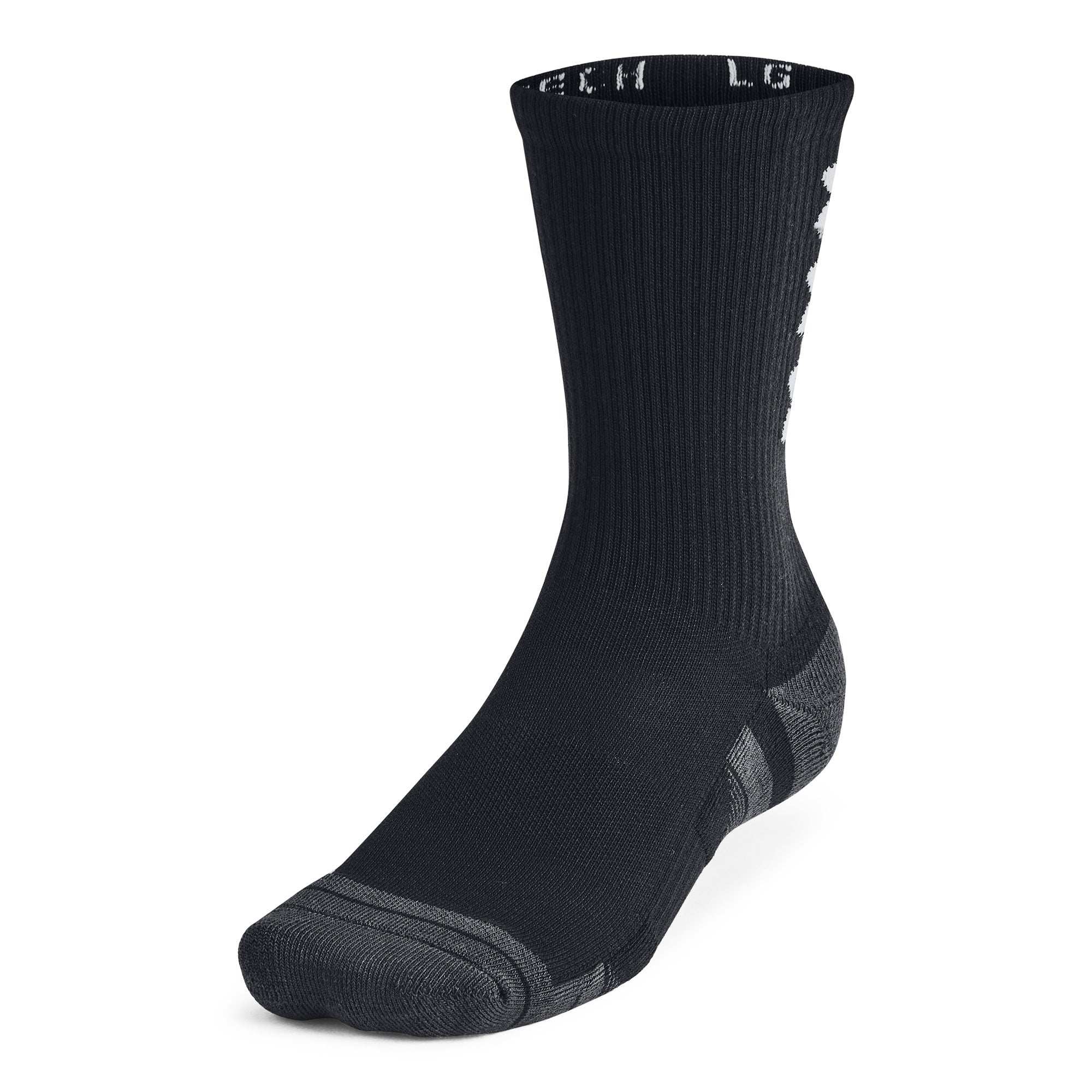 Under Armour Performance Tech Nov Crew Socks 3-Pack - Black - Size 7.5-12