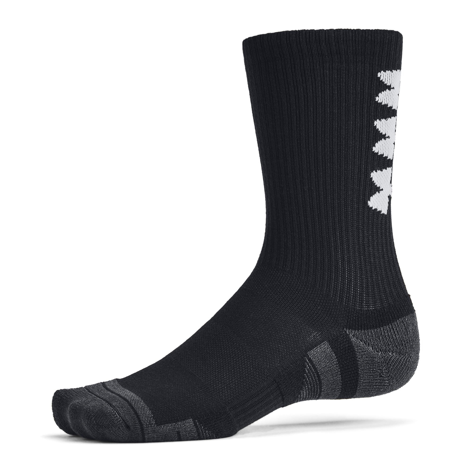 Under Armour Performance Tech Nov Crew Socks 3-Pack - Black - Size 7.5-12