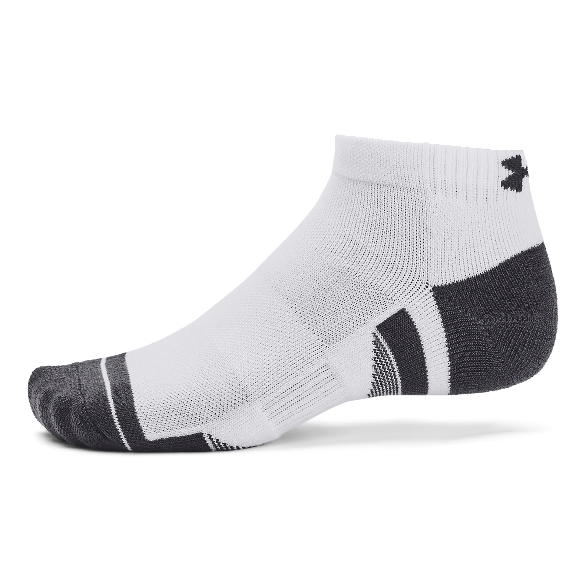 Under Armour Performance Tech Low Cut Socks 3-Pack - Grey, White & Black - Size 7.5-12