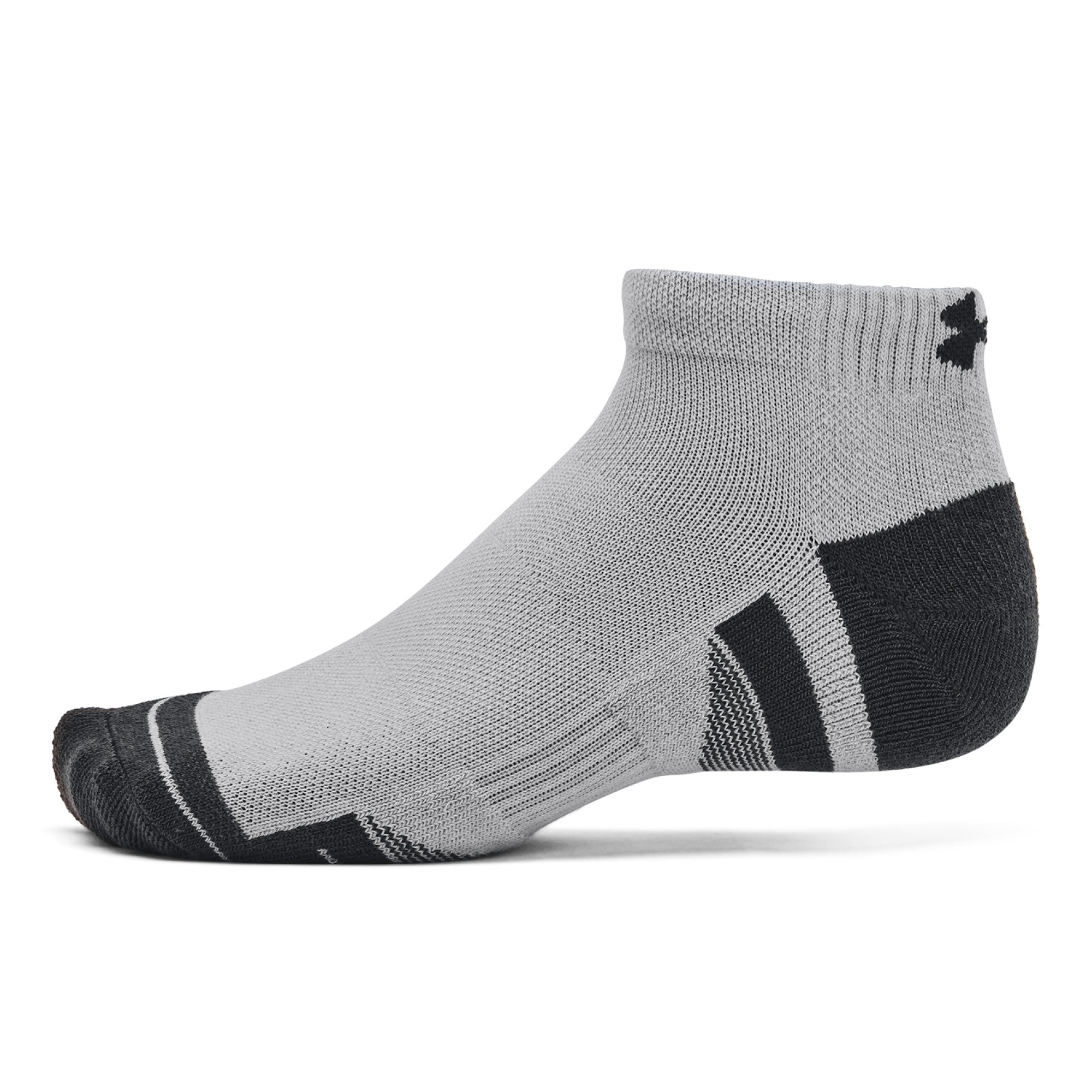 Under Armour Performance Tech Low Cut Socks 3-Pack - Grey, White & Black - Size 7.5-12