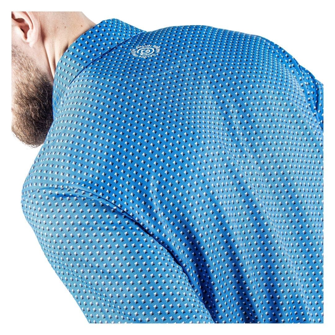 Galvin Green Mark Breathable Short Sleeve Golf Polo Shirt (Blue/White)