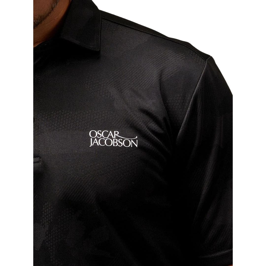 Oscar Jacobson Sceneway Tour Jacquard Golf Polo Shirt (Black)