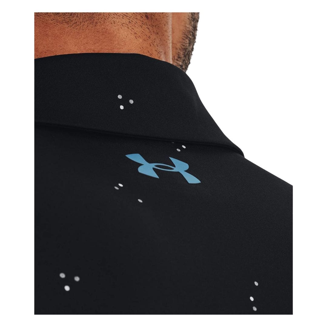 Mens Under Armour Playoff 3.0 Printed Golf Polo Shirt (Black/lime)