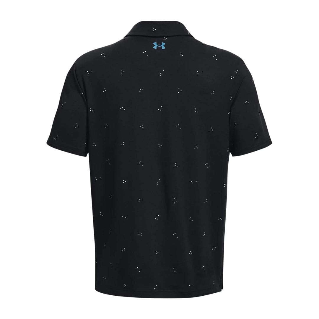 Mens Under Armour Playoff 3.0 Printed Golf Polo Shirt (Black/lime)