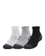 Under Armour HeatGear Low Cut Sock 3Pk (White, Grey, Black)