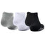 Under Armour HeatGear Ankle Sock 3Pk (White, Grey, Black)