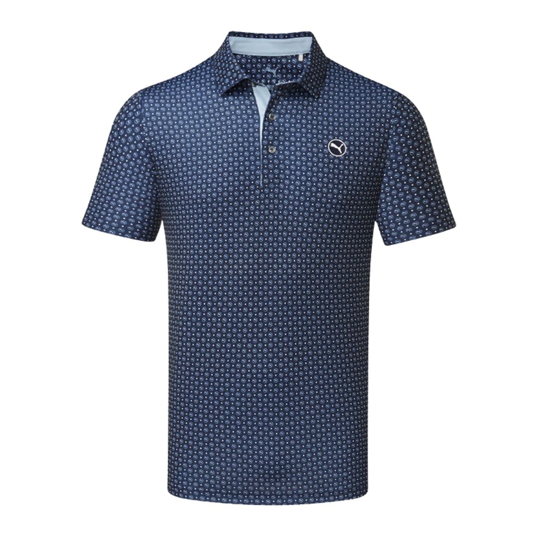 Puma Pure 2.0 Circle Cat Golf Polo Shirt (Deep Navy)