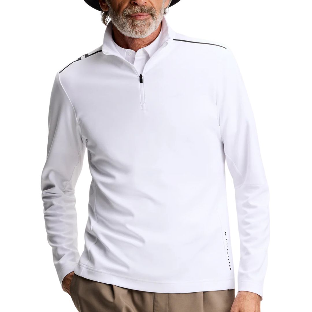 J Lindeberg Leon 1/4 Zip Pullover - White