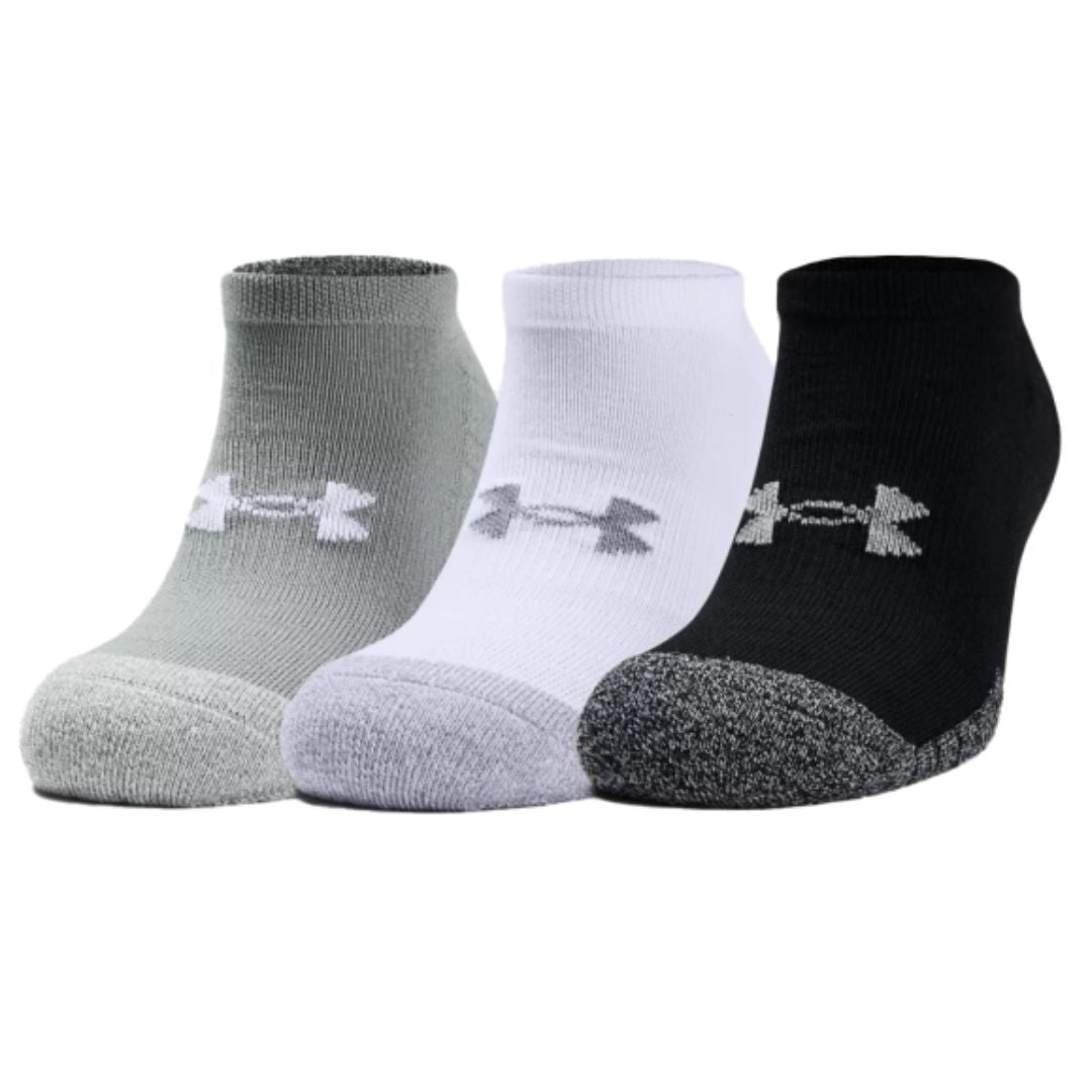 Under Armour HeatGear Ankle Sock 3Pk (White, Grey, Black)