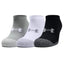 Under Armour HeatGear Ankle Sock 3Pk (White, Grey, Black)