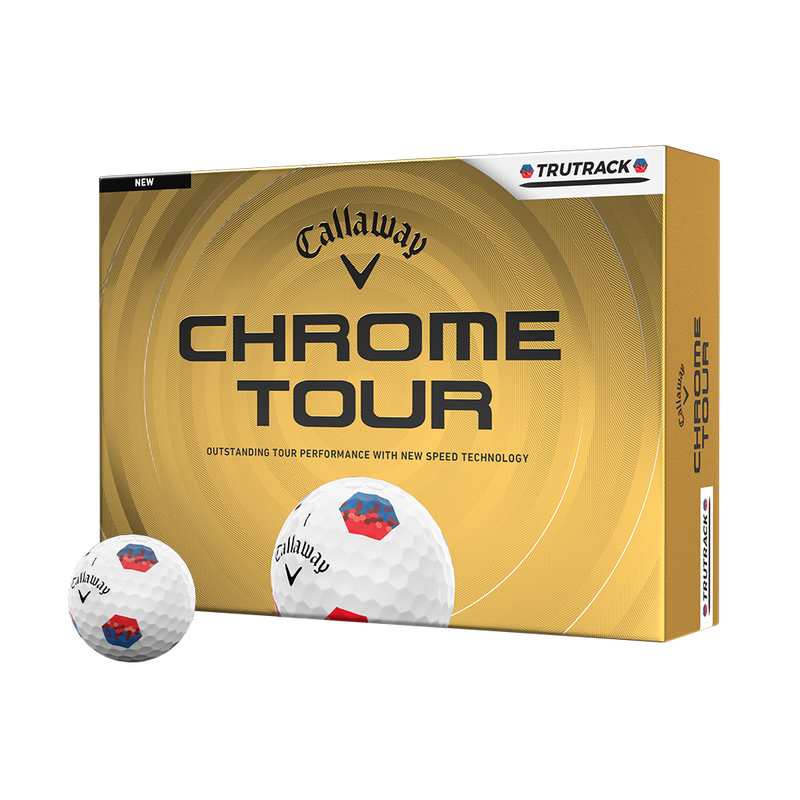 Callaway Chrome Tour TruTrack Golf Balls 2026 - Blue & Red