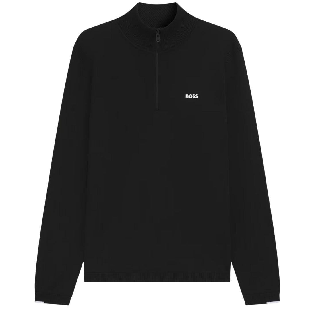 BOSS EVER-X Cotton 1/4 Zip - Black