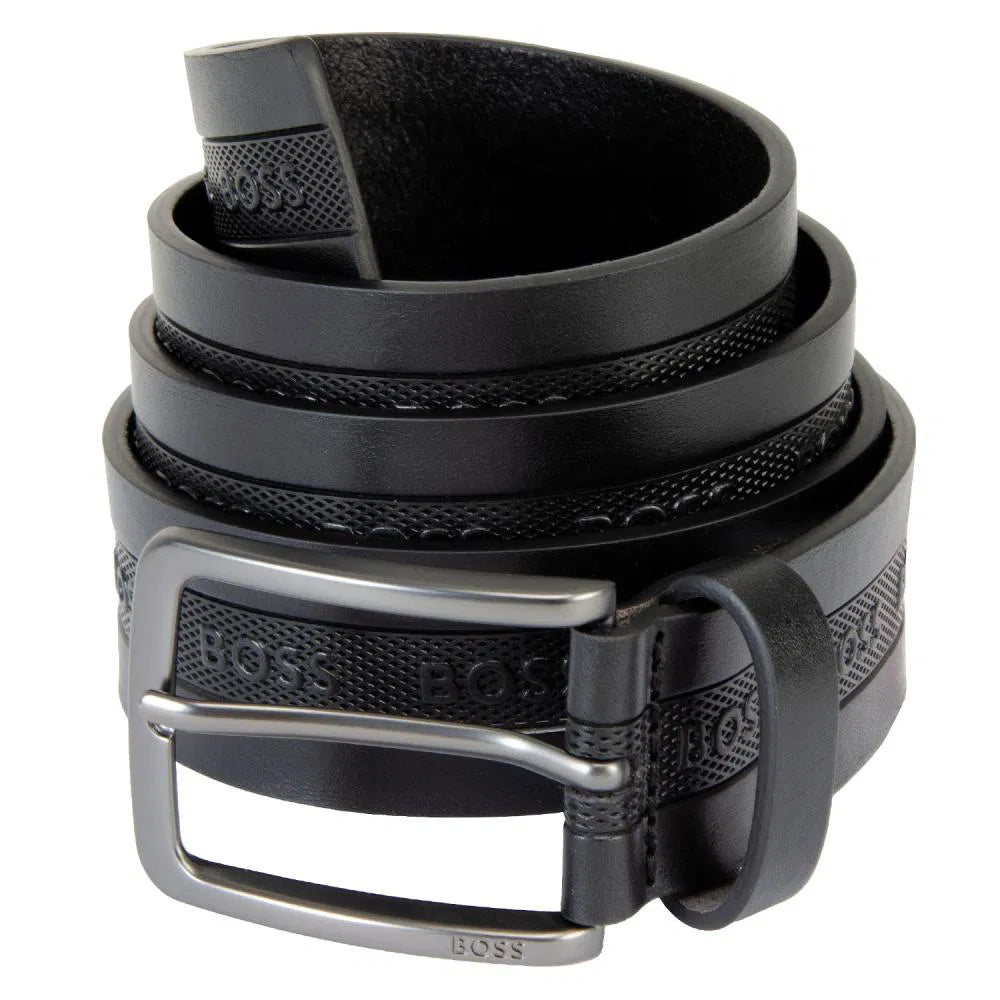 BOSS Vered Grid Belt - Dark Navy