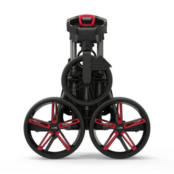 PowaKaddy DLX-Lite FF Push Golf Trolley - Gun Metal & Red