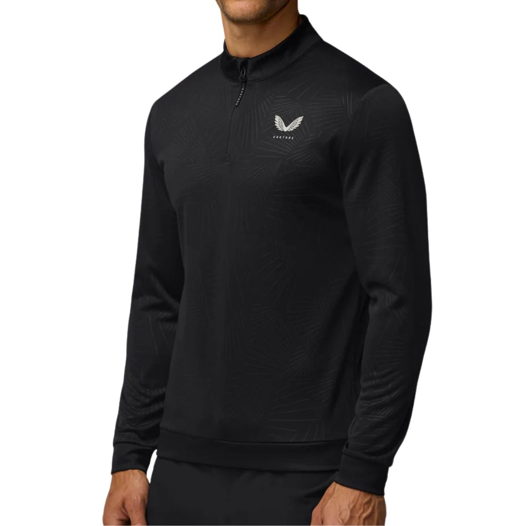 Castore Club Classic Debossed 1/4 Zip - Black & Alloy