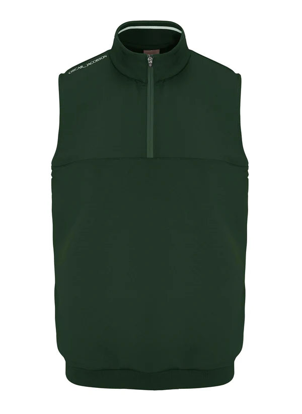 Oscar Jacobson Westland Sleeveless 1/4 Zip Golf Pullover - Pineneedle