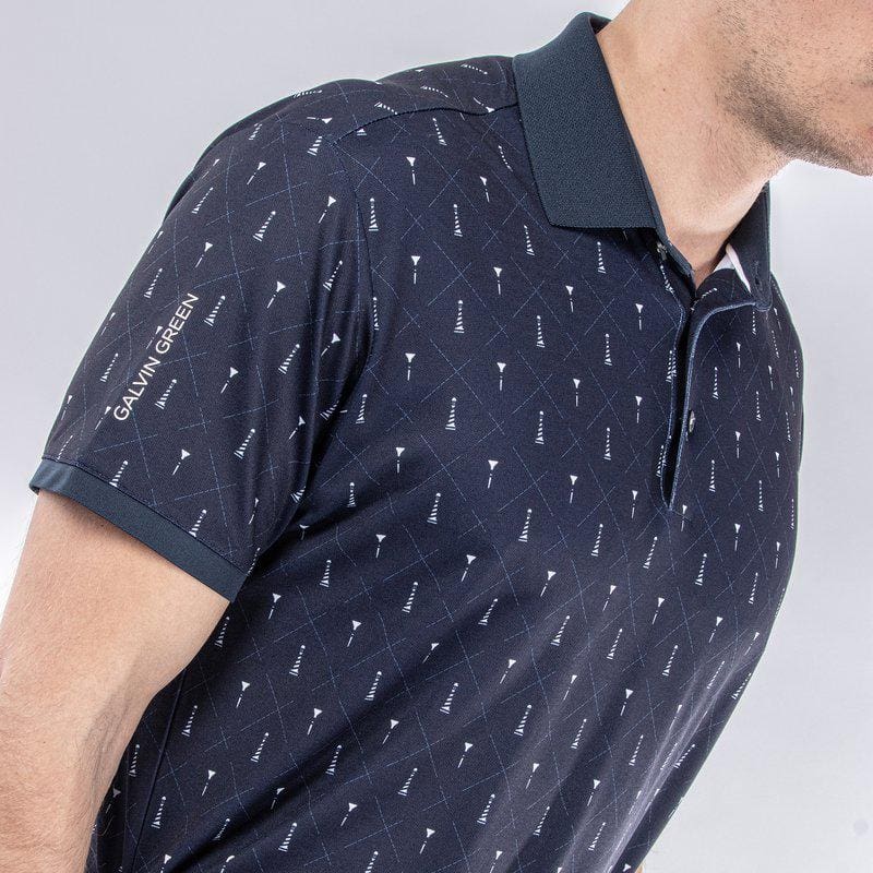 Galvin Green Manolo Short Sleeve Golf Shirt (Navy & White)