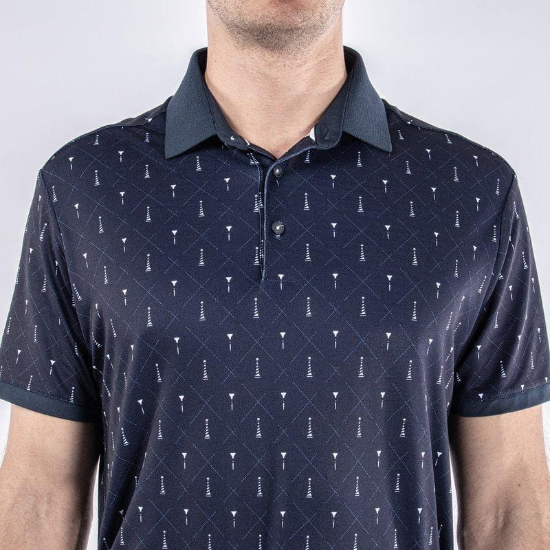 Galvin Green Manolo Short Sleeve Golf Shirt (Navy & White)