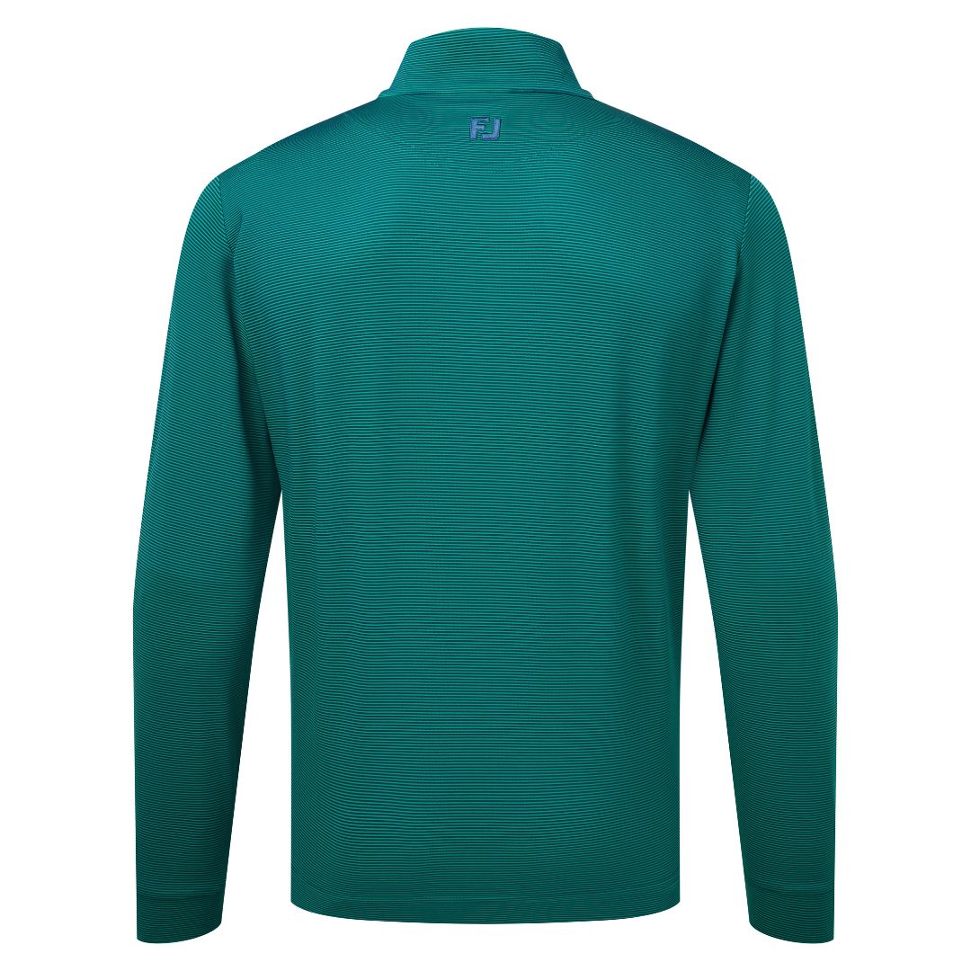 FootJoy Ottoman Stripe Chill-Out Quarter-Zip Pullover - Navy & Field Green