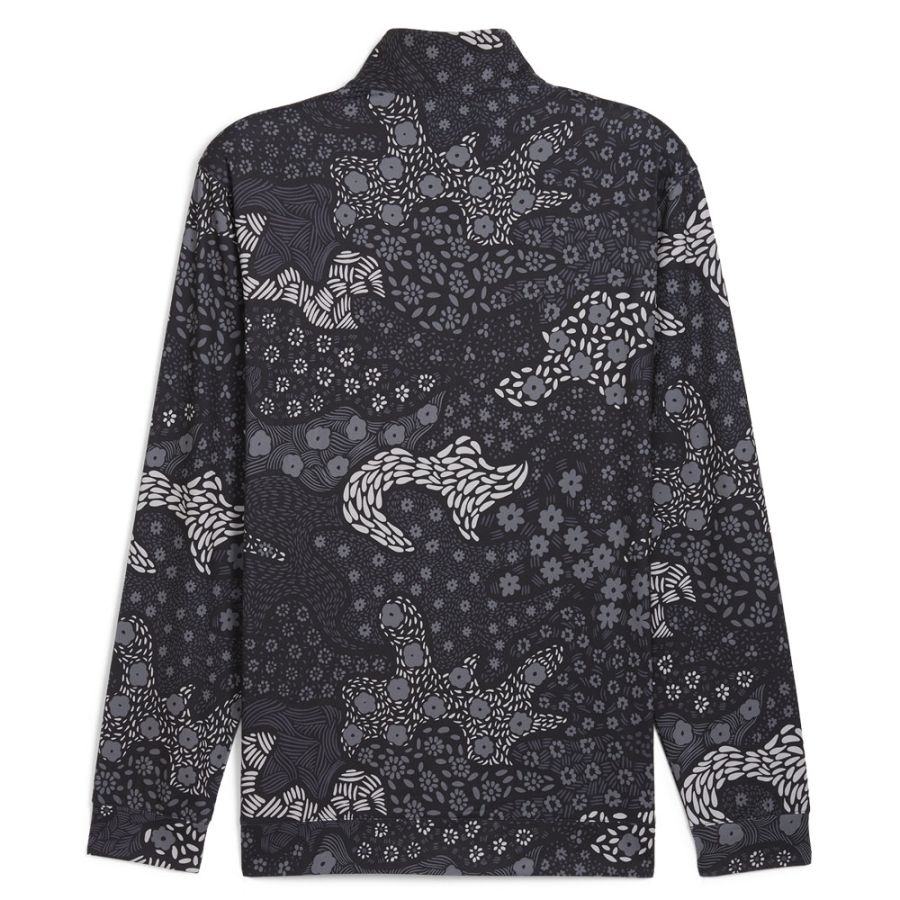 Puma Cloudspun Bloom Camo 1/4 Zip Pullover - Puma Black