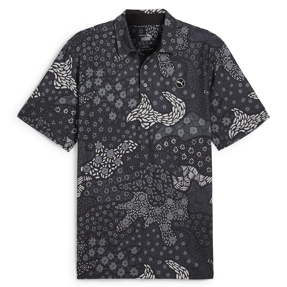 Puma Cloudspun Bloom Camo Polo (Puma Black)