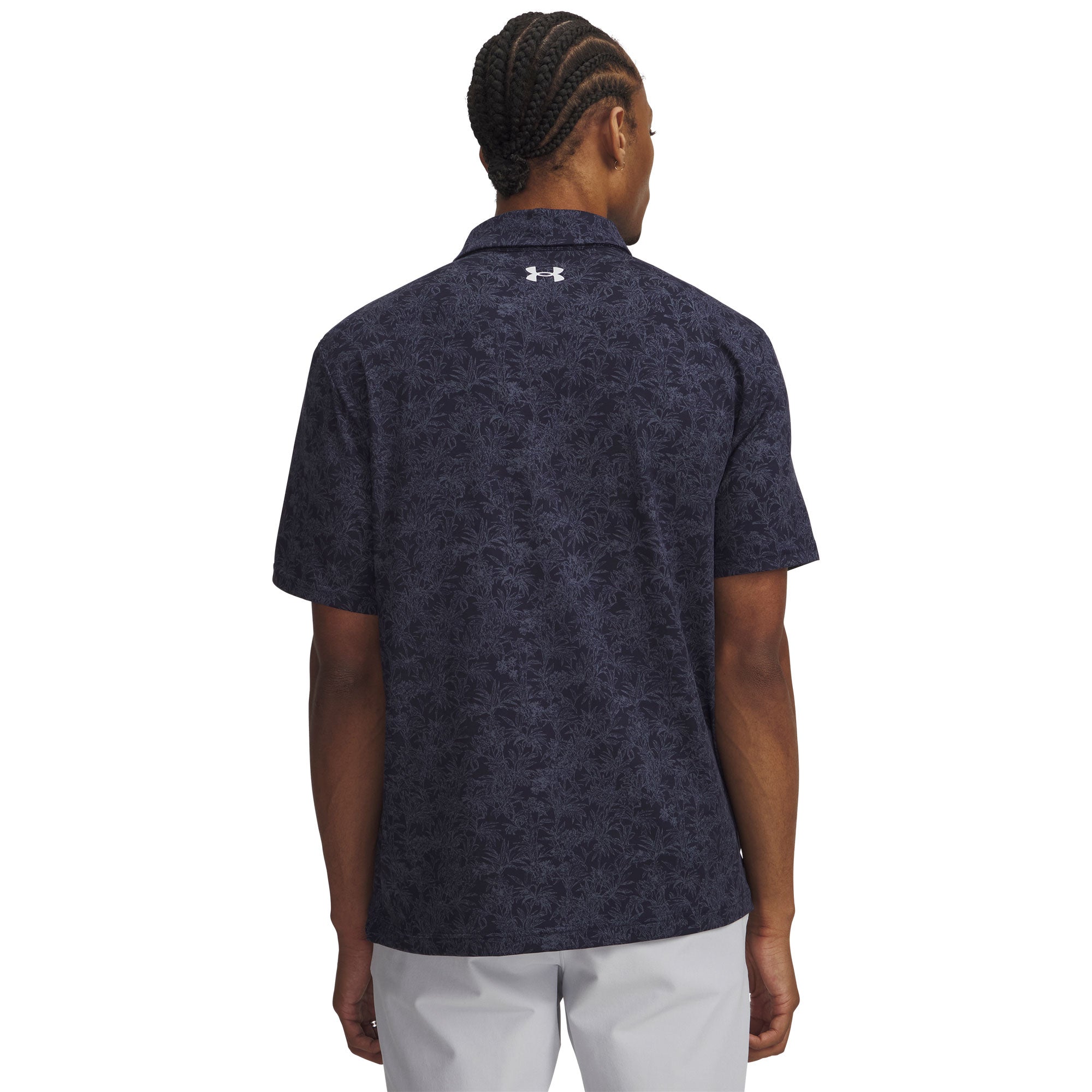 Under Armour Playoff 3.0 Printed Golf Polo - Midnight Navy, Downpour Grey & Halo Grey