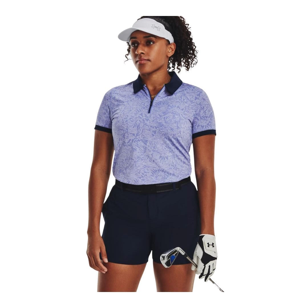 Women's Under Armour Playoff Wild Fields Golf Polo Shirt (Baja Blue)