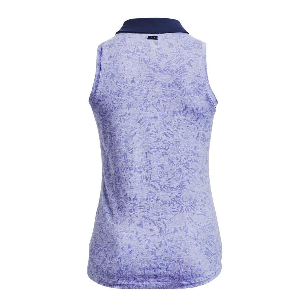 Women's Under Armour Playoff Wild Fields Sleeveless Golf Polo Shirt (Baja Blue)