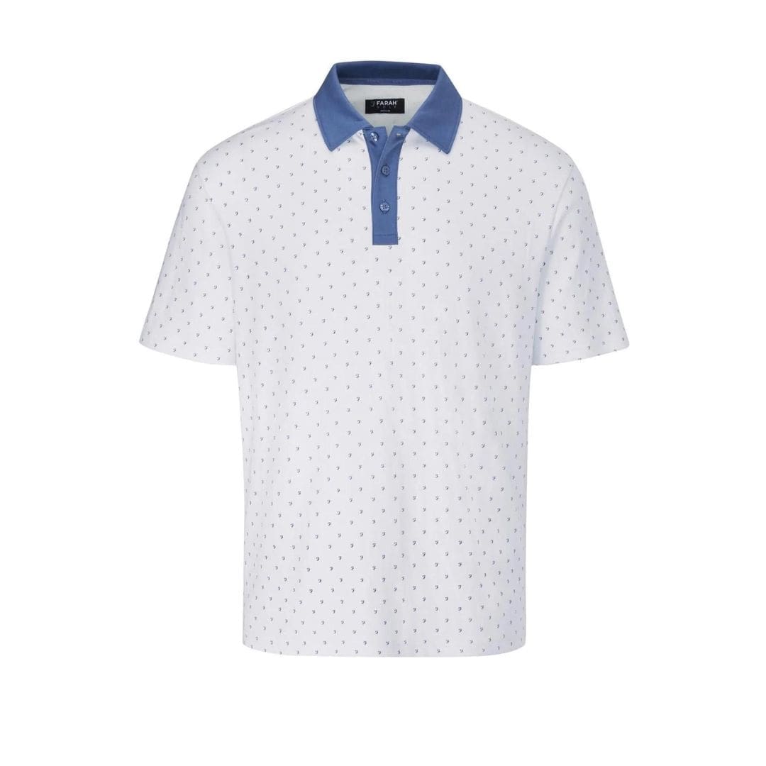 Farah Frankston Golf Polo Shirt (Light Blue & Dusky Blue) - Golf Star ...