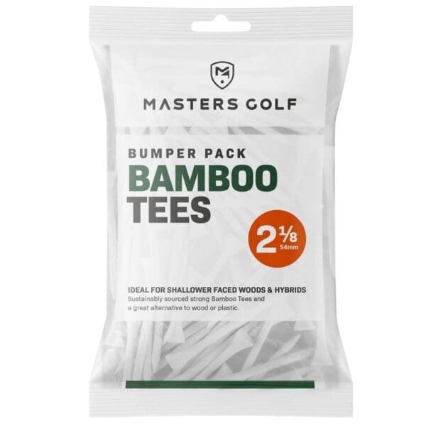 Masters Golf Bamboo Tee 2 18 bumper pack - White