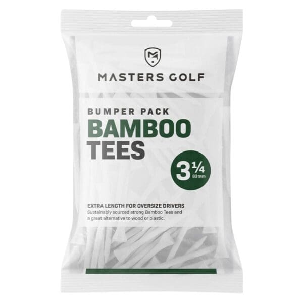 Masters Golf Bamboo Tee 3 14 Bumper Pack - White