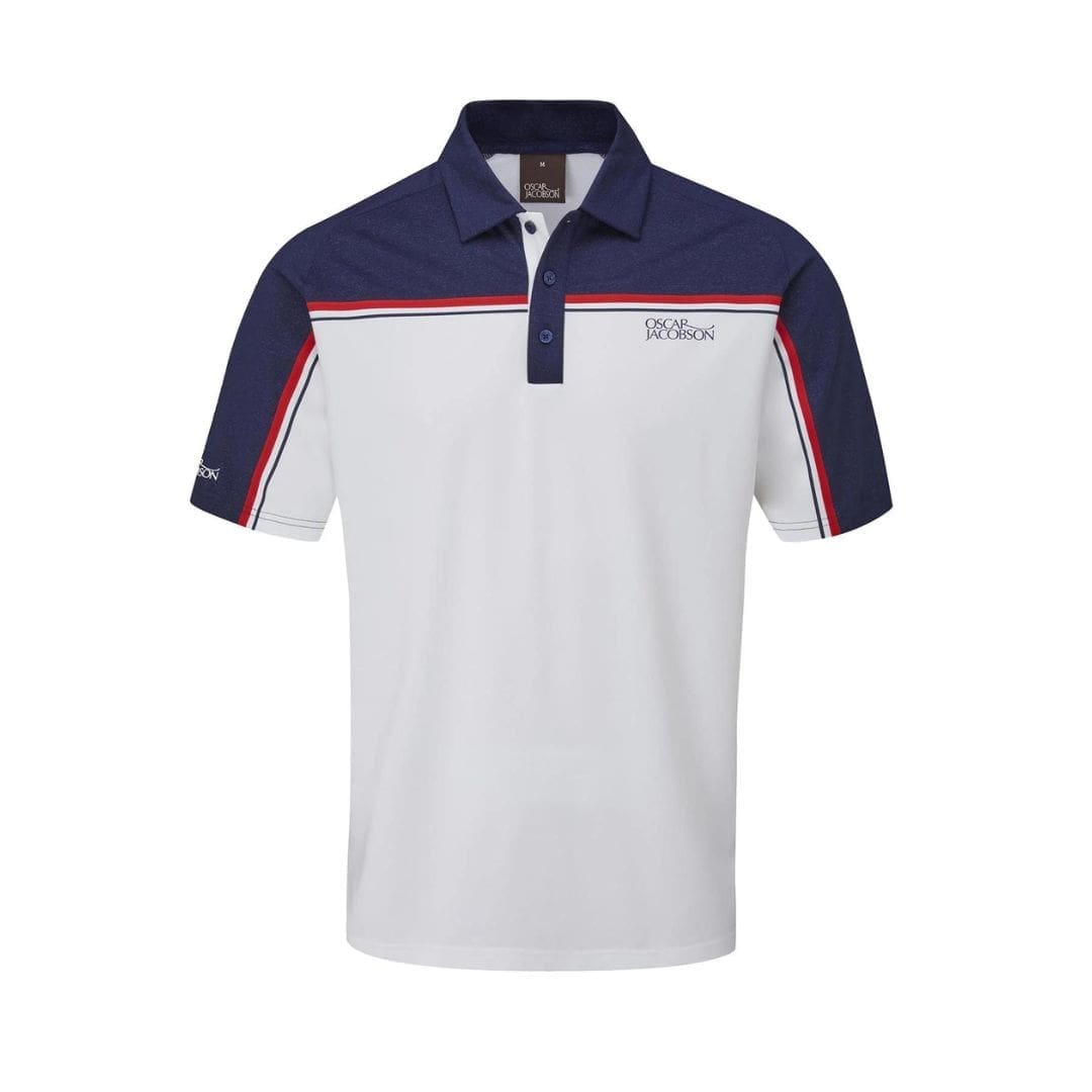 Oscar Jacobson Gilman Golf Polo Shirt (Navy/White) - Golf Star Direct ...