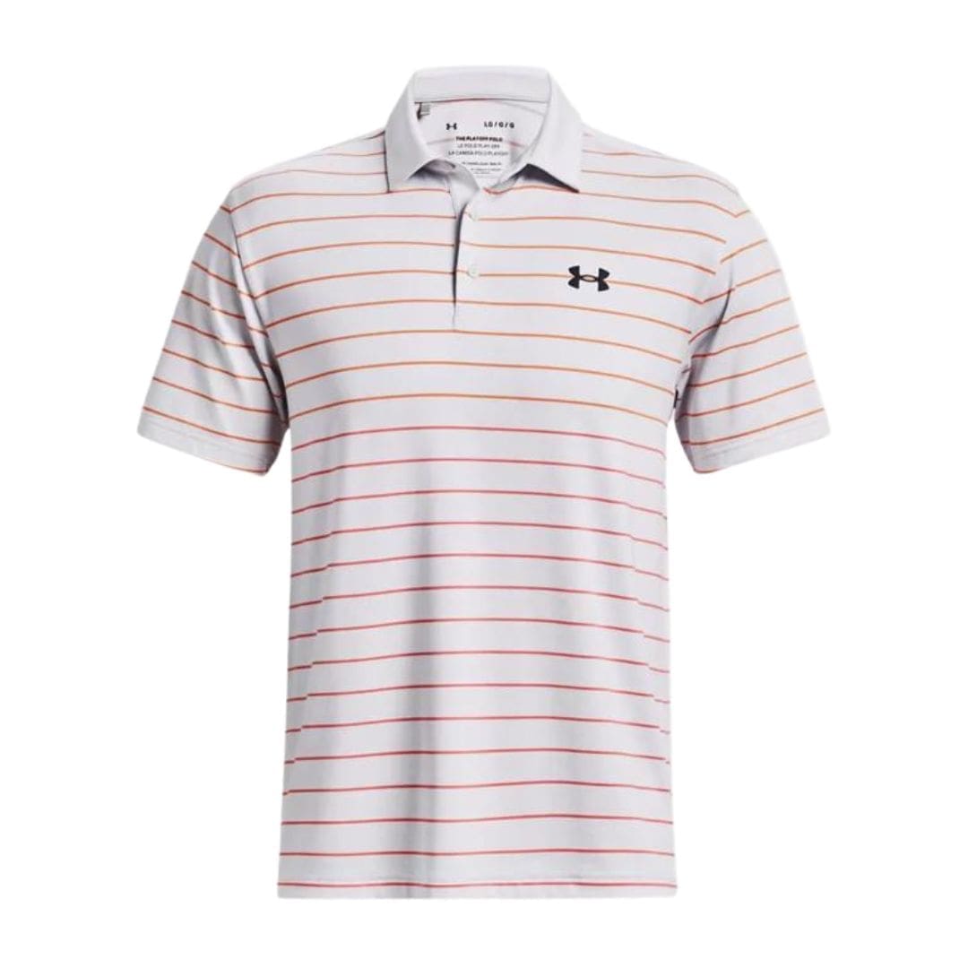 Mens Under Armour Playoff 3.0 Stripe Golf Polo Shirt (Halo Grey) - Golf ...