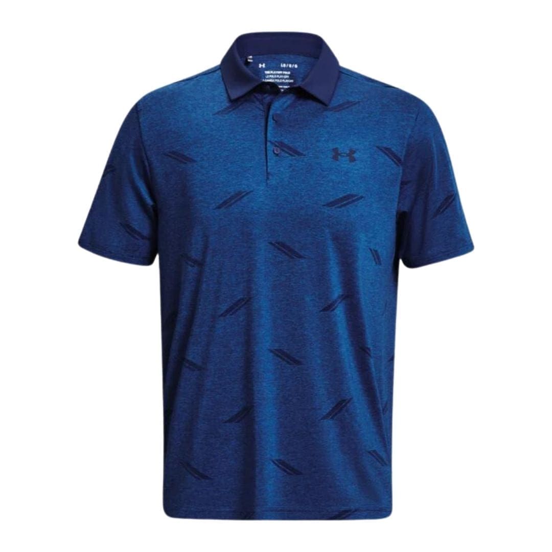Mens Under Armour Playoff 3.0 Deuces Jacquard Golf Polo Shirt (Blue ...