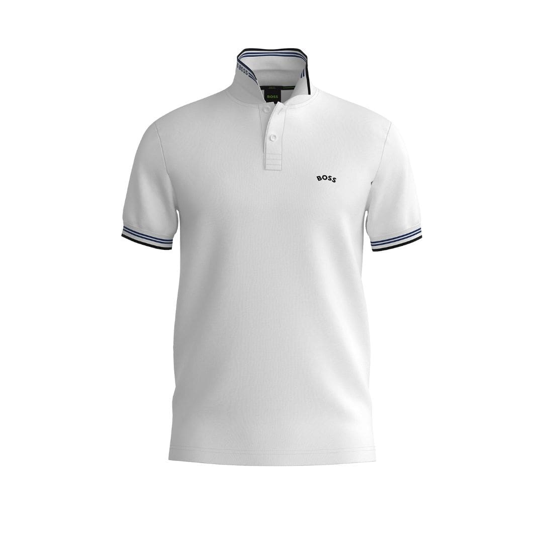 Hugo Boss Paul Curved Golf Polo Shirt (Natural) - Golf Star Direct ...