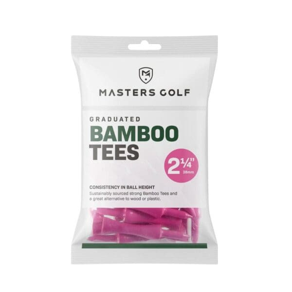 masters golf graduated bamboo tees pink