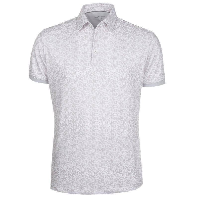 Galvin Green Madden Polo Short Sleeve Golf Shirt (Cool Grey & White ...